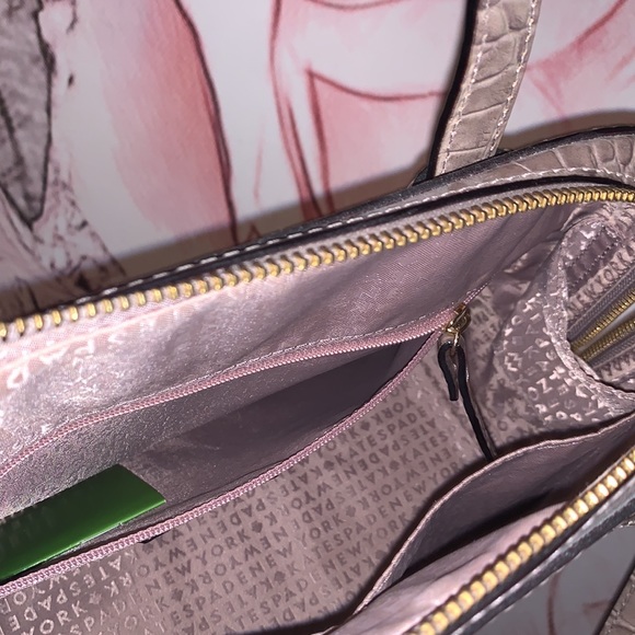 KATE SPADE Crossbody Riverside Street Exotic Small Porcini Leather Satchel NWOT - Picture 8 of 13